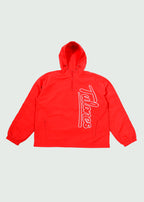 Outline Nylon Quarter Zip Hoodie Red