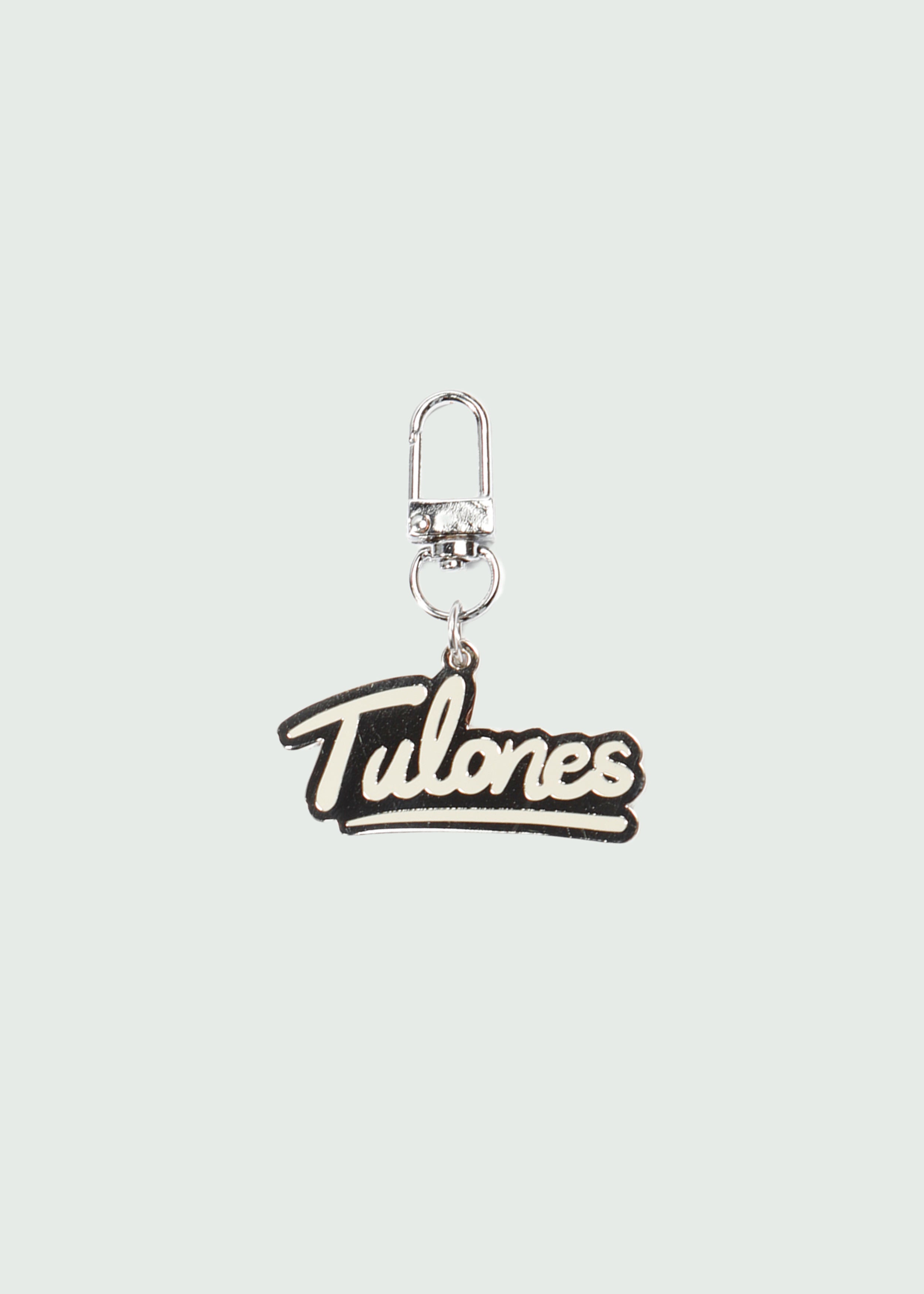 Silver Cursive Logo Keychain