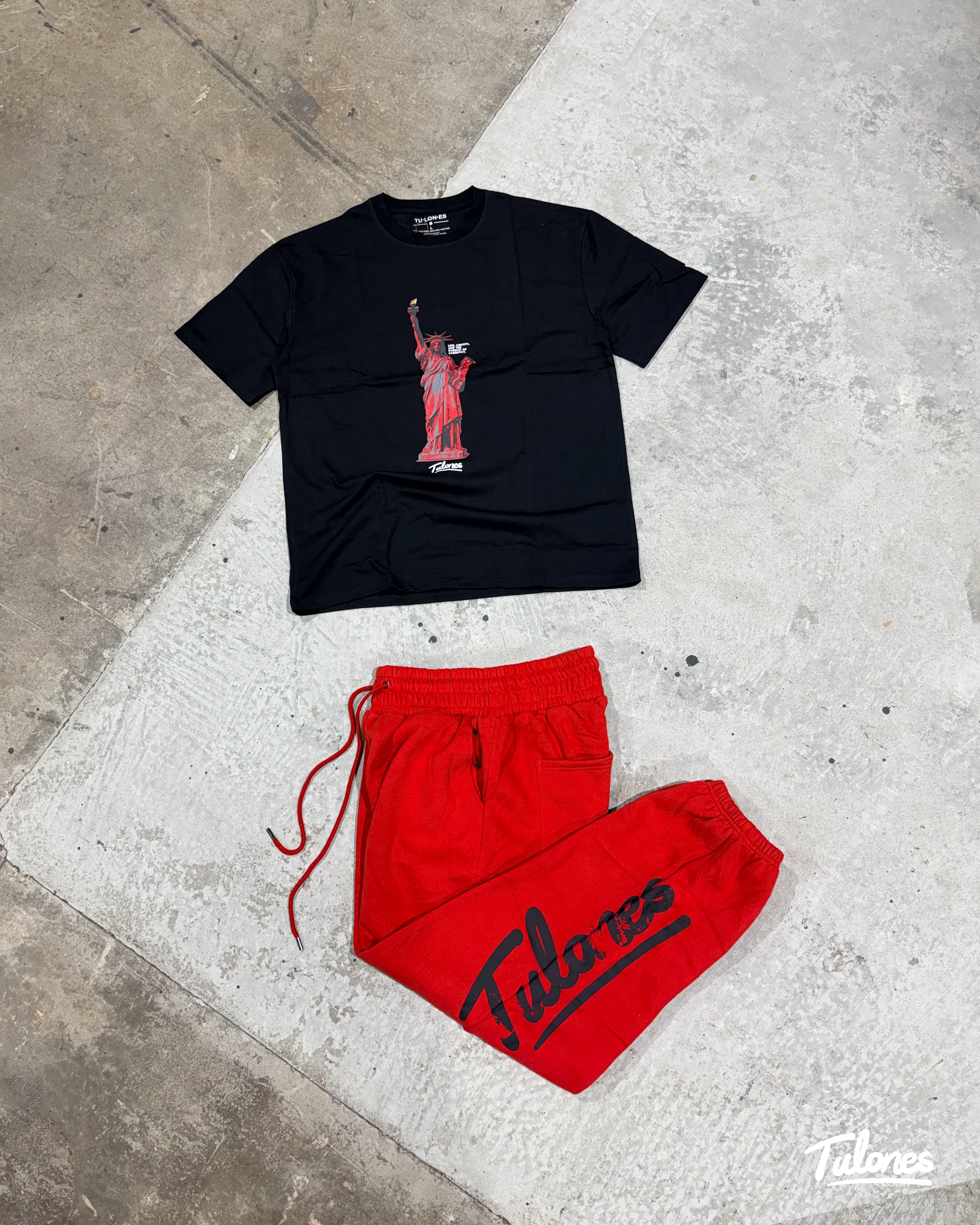 Cursive Logo Joggers Red