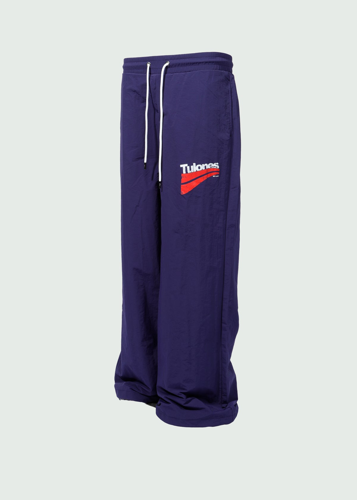 Two Line Underneath Flare Nylon Pants Navy Main image