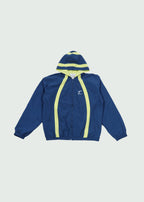 Shell Nylon Hoodie Zip-Up Blue