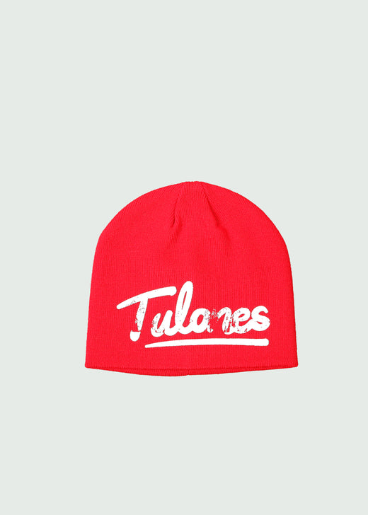 Red Cursive Logo Beanie