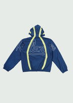 Shell Nylon Hoodie Zip-Up Blue