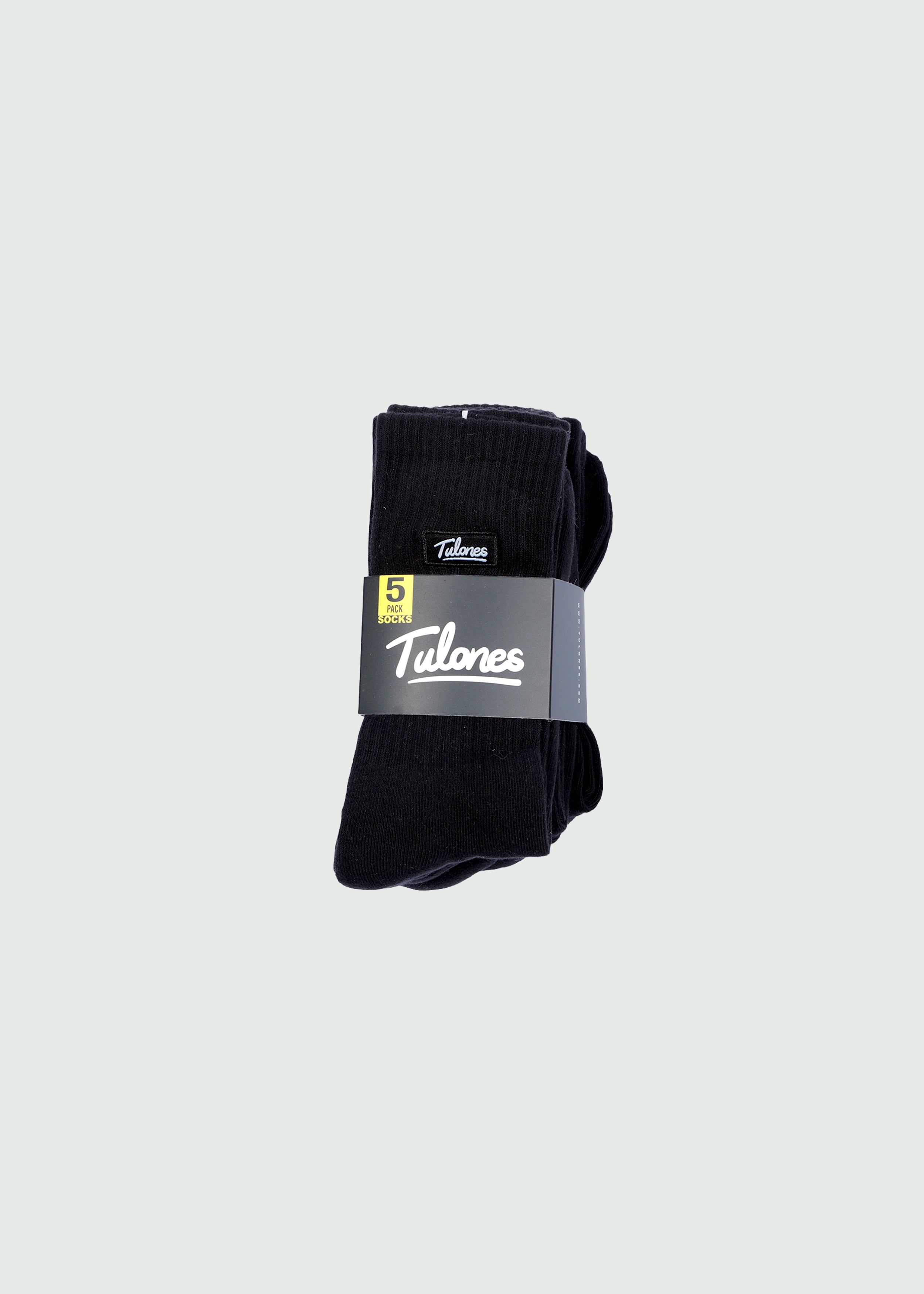 Black 26’ Cursive Staple Crew Socks 5-PacK