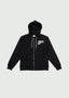 Two Line Underneath  Zip-Up Hoodie Men Black