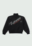 Red Line Mesh Nylon Zip-Up Black