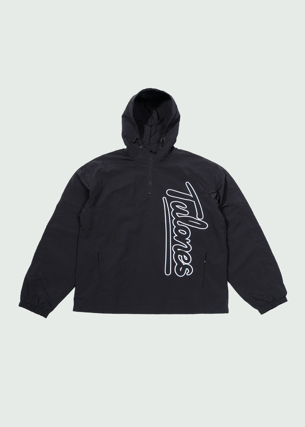 Outline Nylon Quarter Zip Hoodie Black
