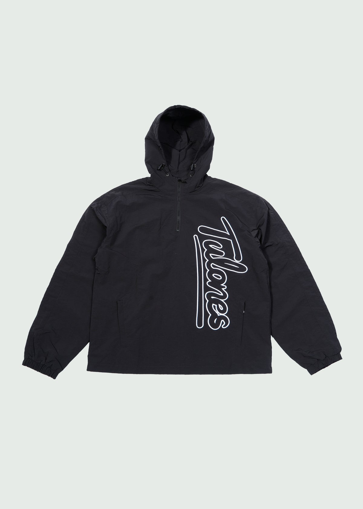 Outline Nylon Quarter Zip Hoodie Black