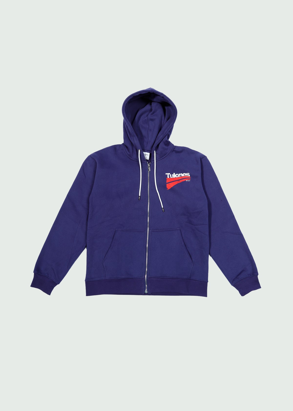 Two Line Underneath Zip-Up Hoodie Navy Main image