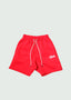 Cursive Staple Logo Cotton Shorts Red