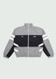 Double Stripe Nylon Zip-Up Grey
