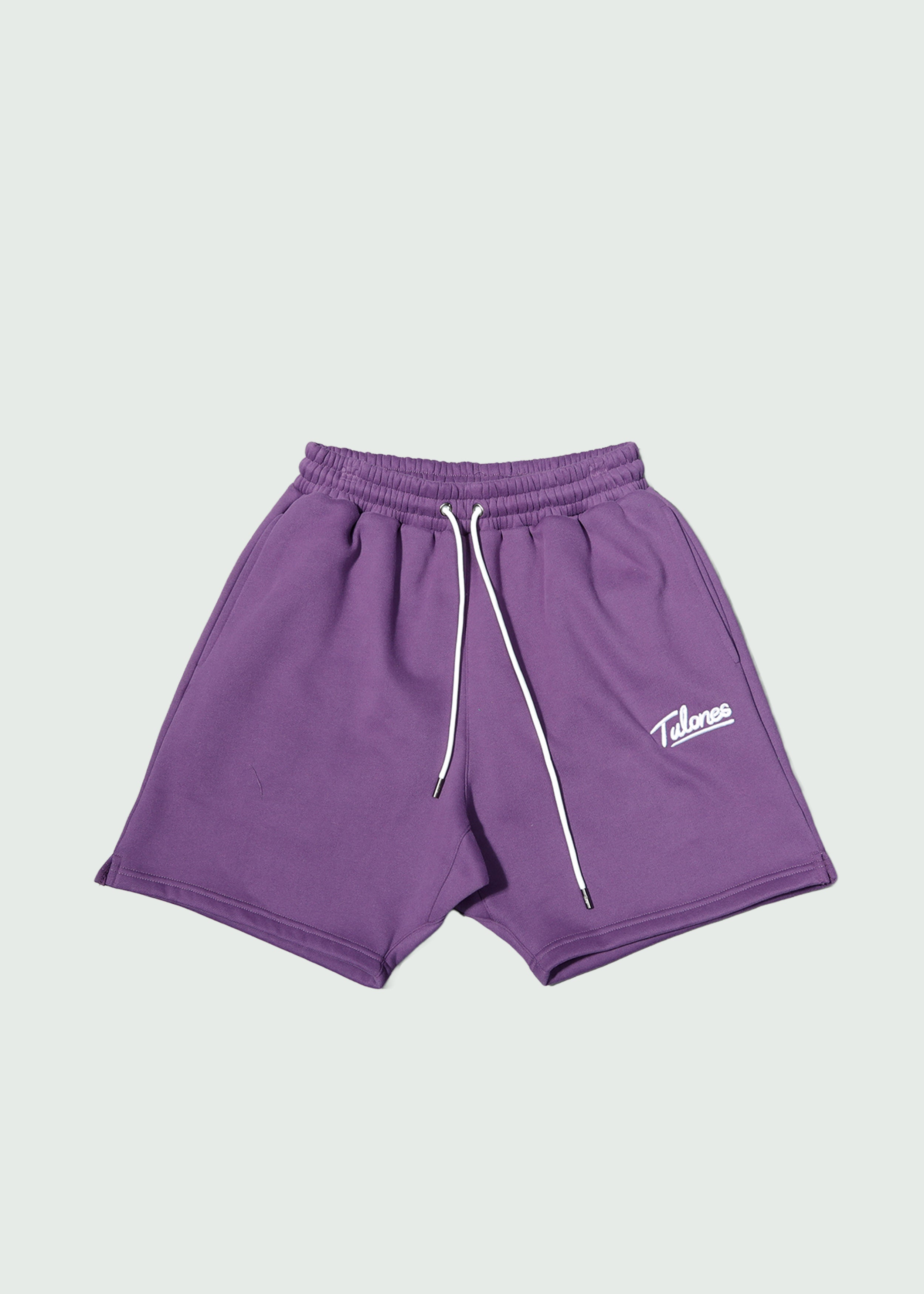 Cursive Staple Logo Cotton Shorts Purple Main image