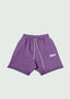 Cursive Staple Logo Cotton Shorts Purple
