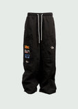 Patch Nylon Pants Black