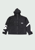 Cursive Logo Rain Jacket Black