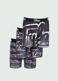 Ovesized Cursive Logo Brief 3-Pack Black
