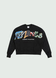 Multi Letter Crewneck Black