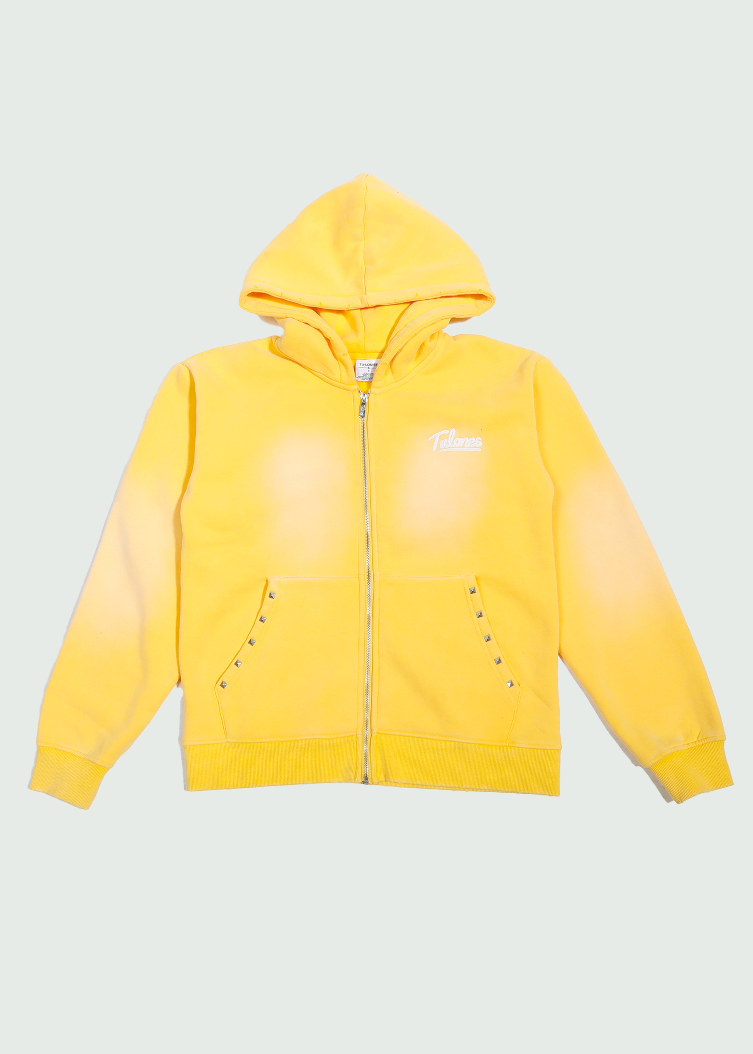Studded Cursive Hoodie Yellow – Tulones