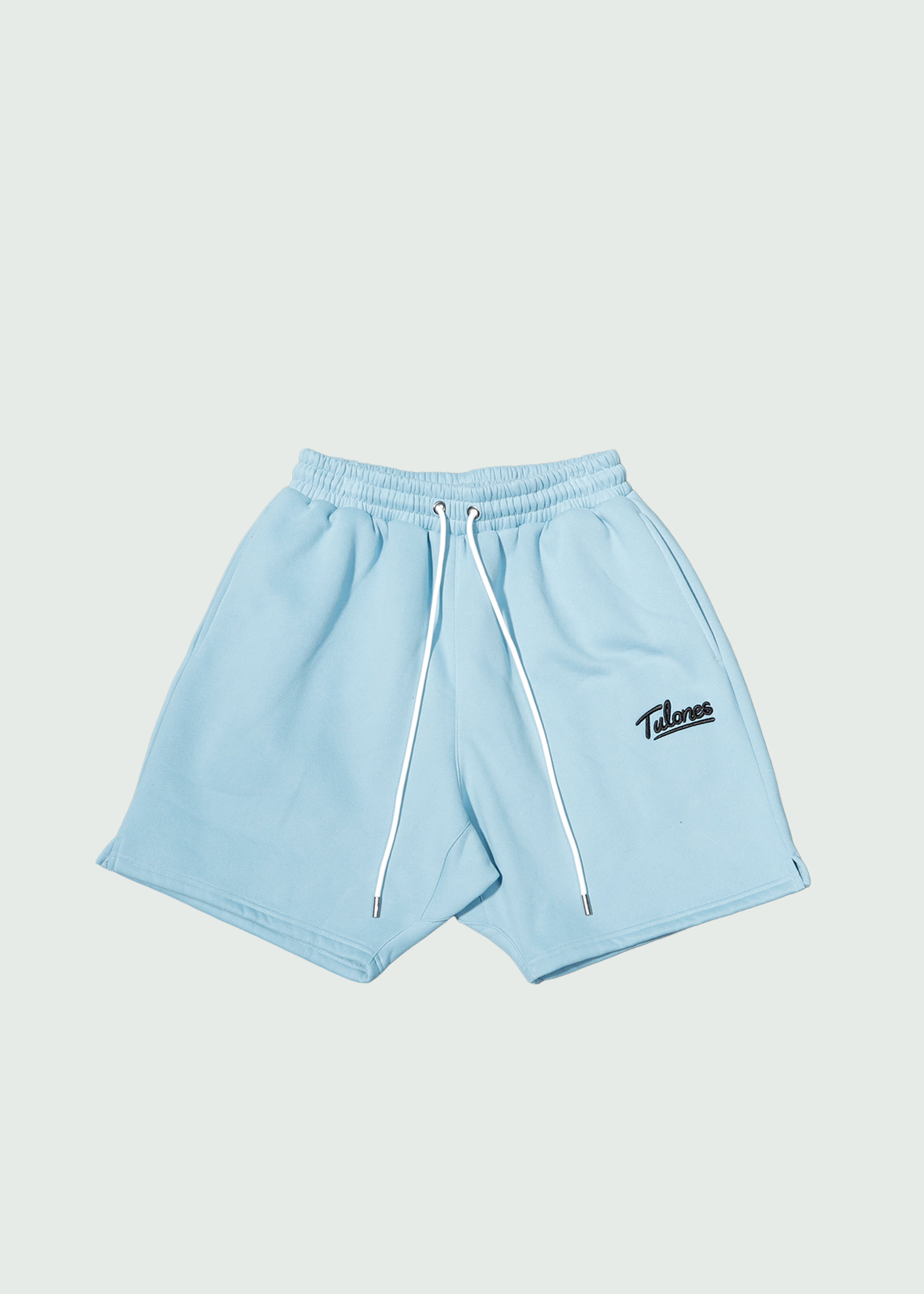 Cursive Staple Logo Cotton Shorts Blue Main image
