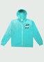 TU•LON•ES Zip Up Hoodie Turquoise