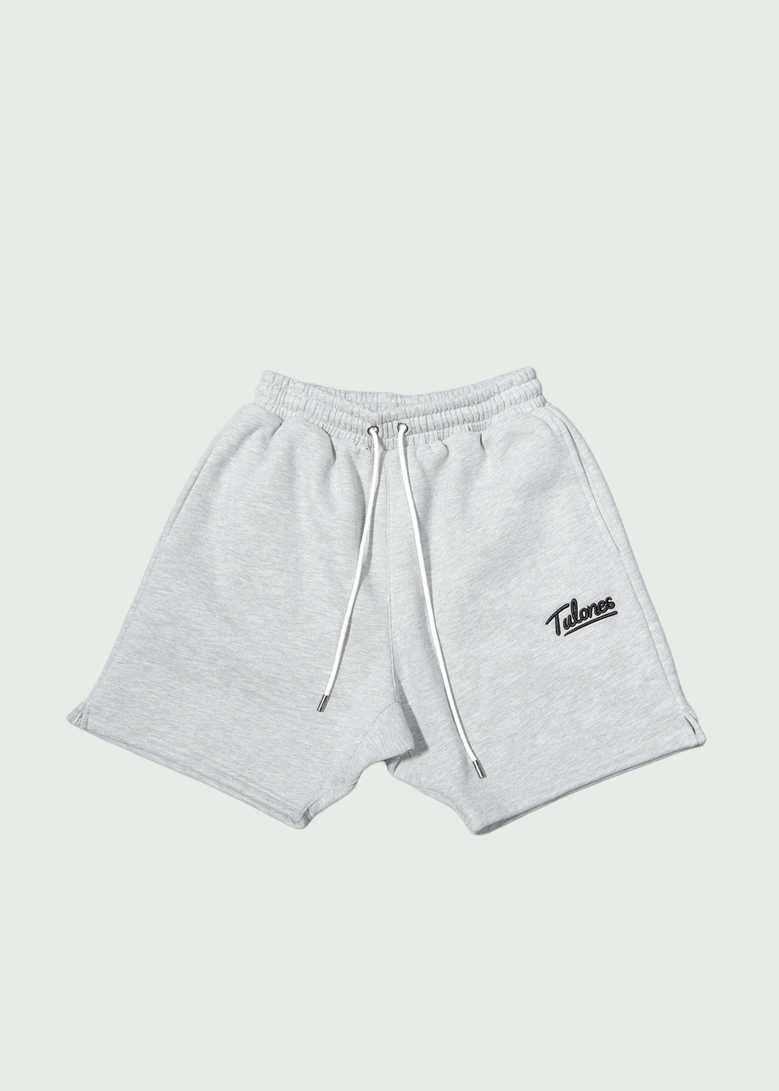 Cursive Staple Logo Cotton Shorts Grey Main image