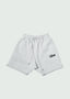 Cursive Staple Logo Cotton Shorts Grey