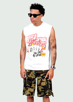Currency Gamble Dice Cut Off T-shirt White