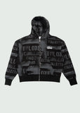Stencil Zip-Up Hoodie Black