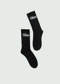 Black Cursive Logo Socks