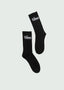 Black Cursive Logo Socks