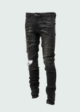 Euro Black Coated Denim