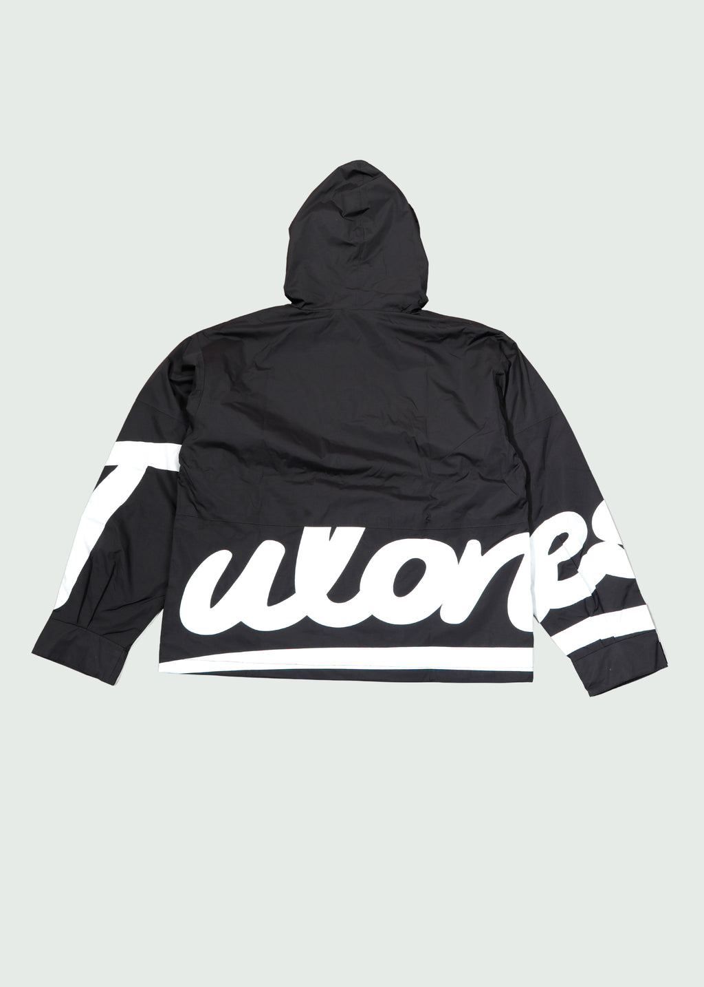 Cursive Logo Rain Jacket Black