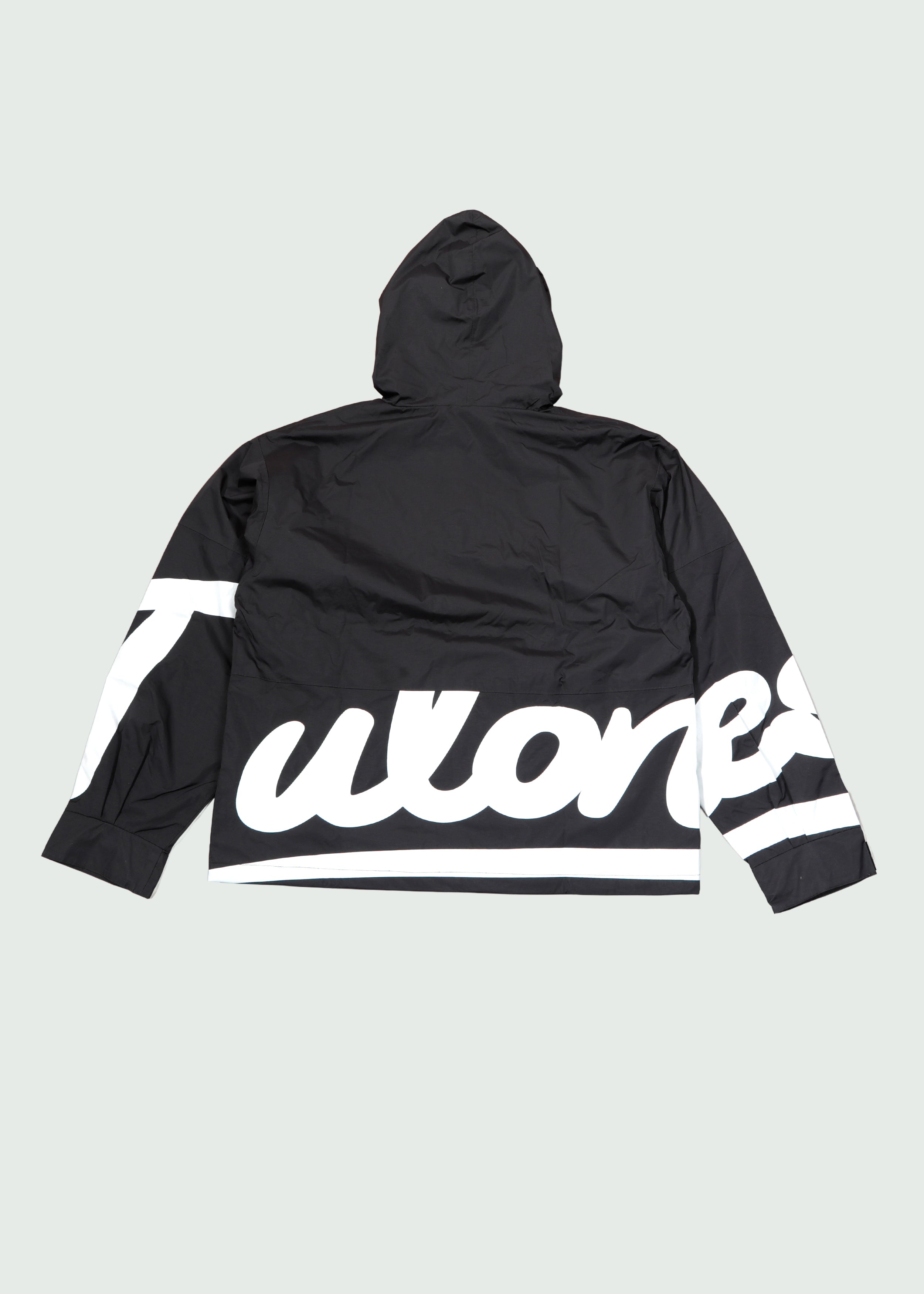 Cursive Logo Rain Jacket Black