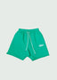 Cursive Staple Logo Cotton Shorts Green