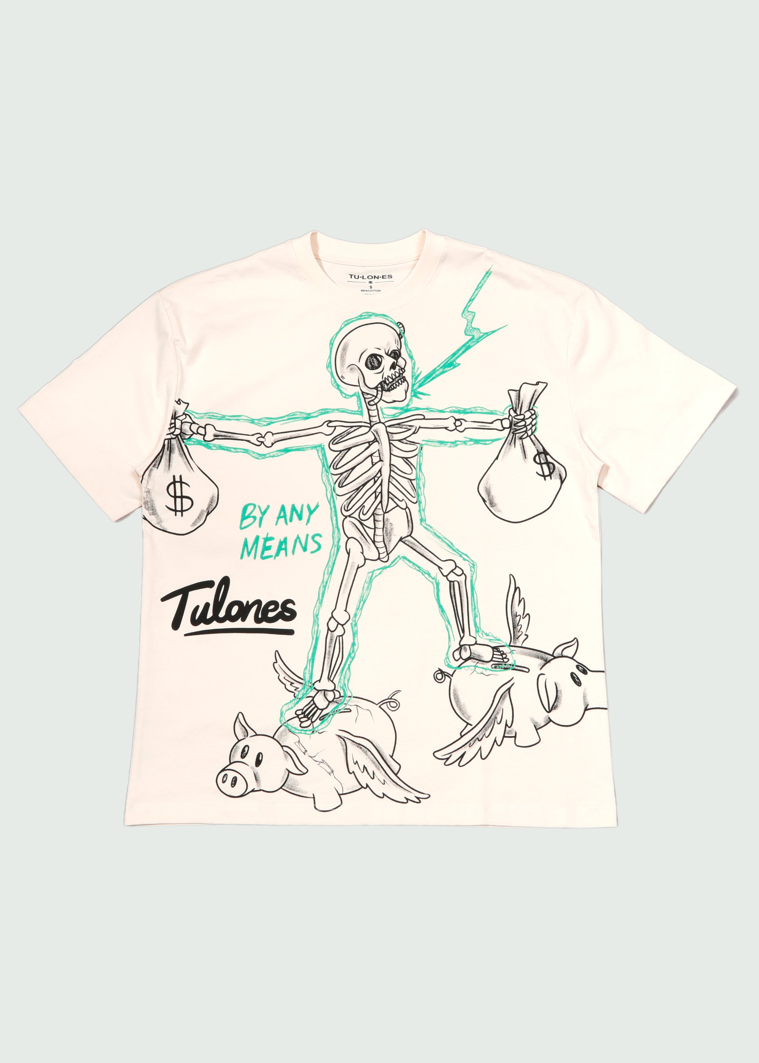 Skeleton Get Money T-shirt Cream Main image