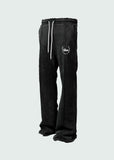 Washed Currency Collector Flare Pants Black