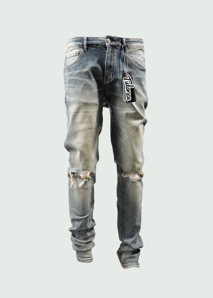 Mid Blue Fade Two Hole Jeans