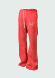 Washed Currency Collector Flare Pants Red