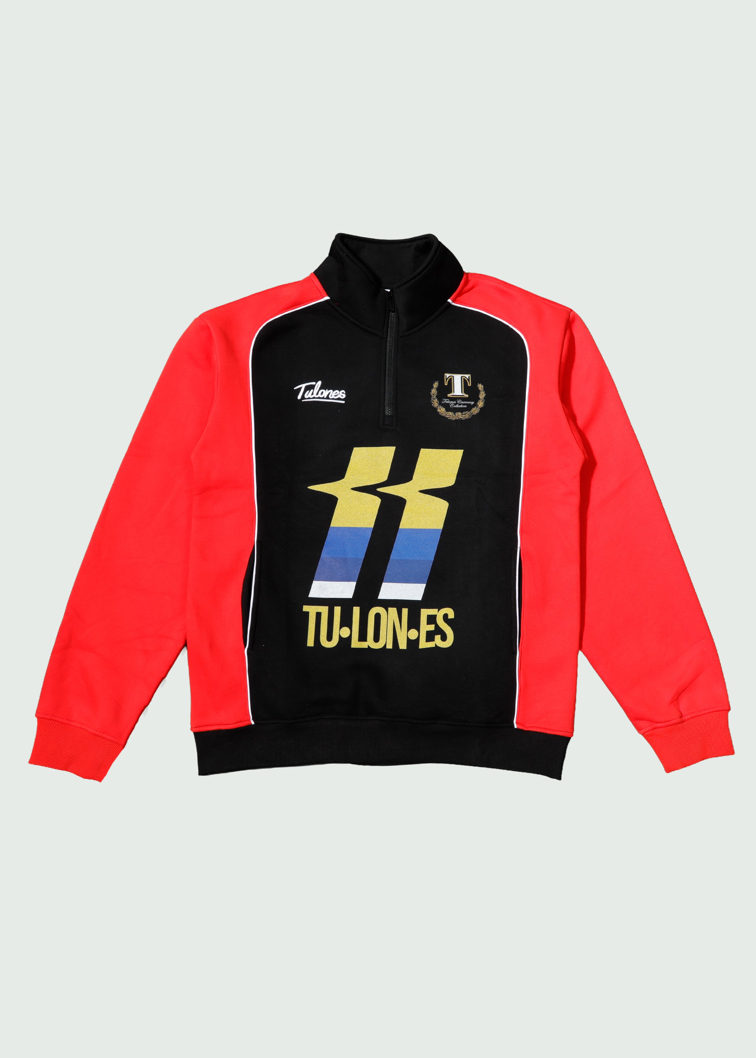 Two Line Quarter Zip Up Black/Red Main image