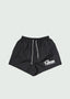 Cursive Logo Rain Shorts Black