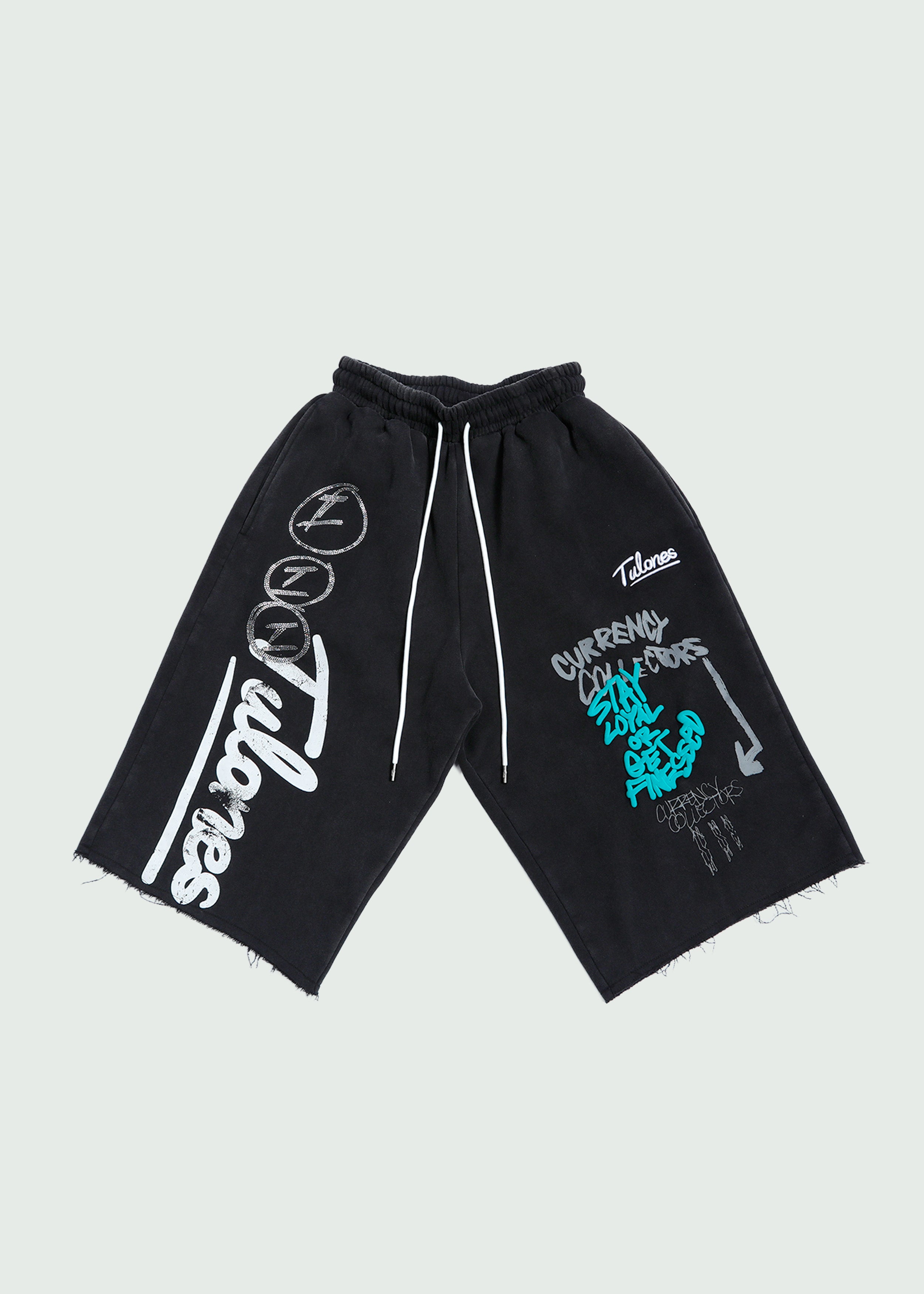 Rough Drawing Long Shorts Black