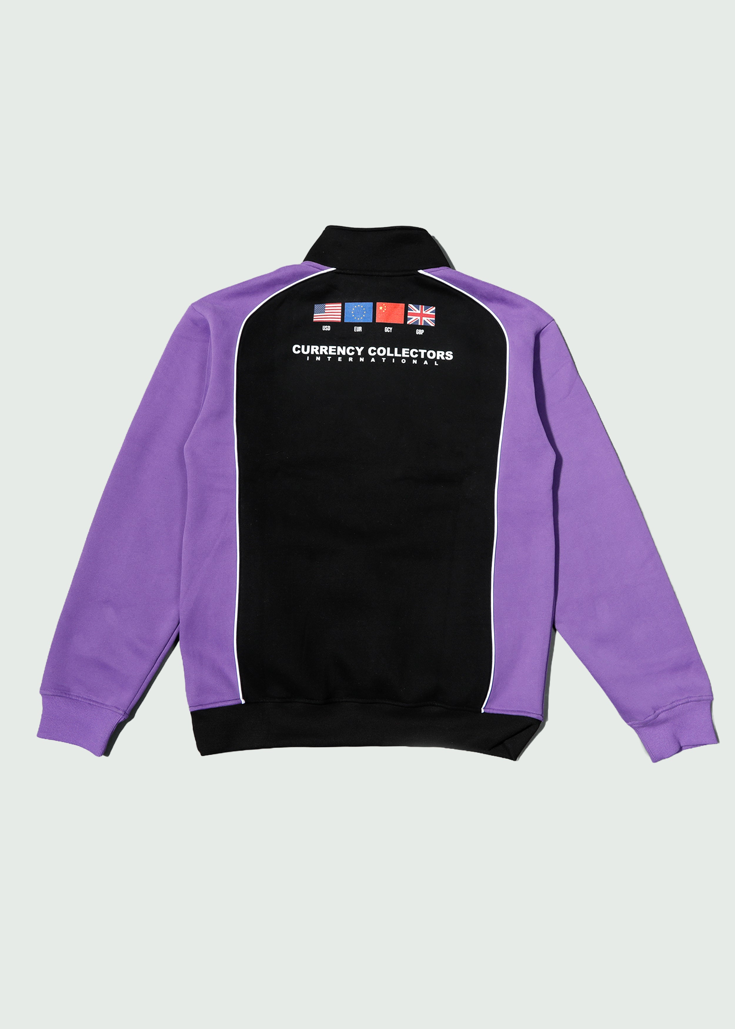 Two Line Quarter Zip Up Black/Purple Secondary image