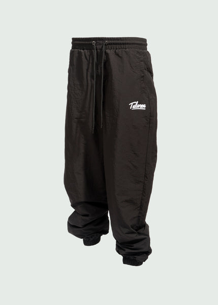 Cursive Logo Sherpa Pants Black