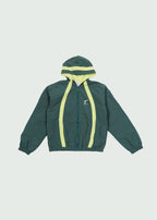 Shell Nylon Hoodie Zip-Up Green