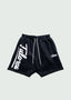 Cursive Big Logo Cotton Shorts Black