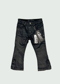 Black Wax Button Kids Jeans