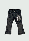 Black Wax Button Kids Jeans
