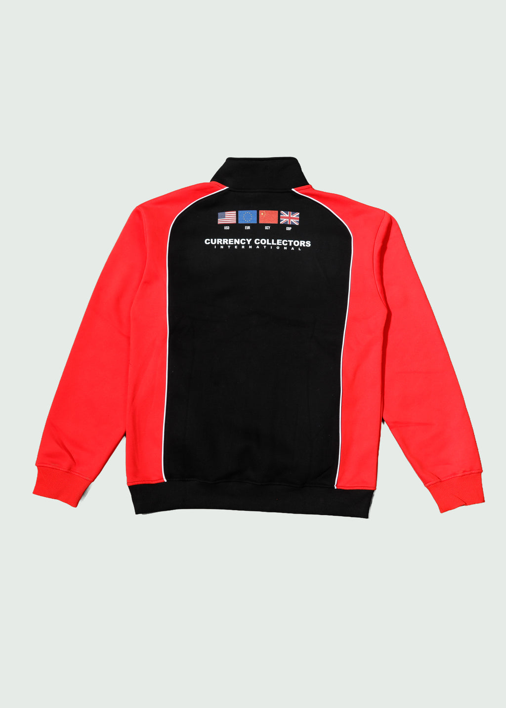 Two Line Quarter Zip Up Black/Red
