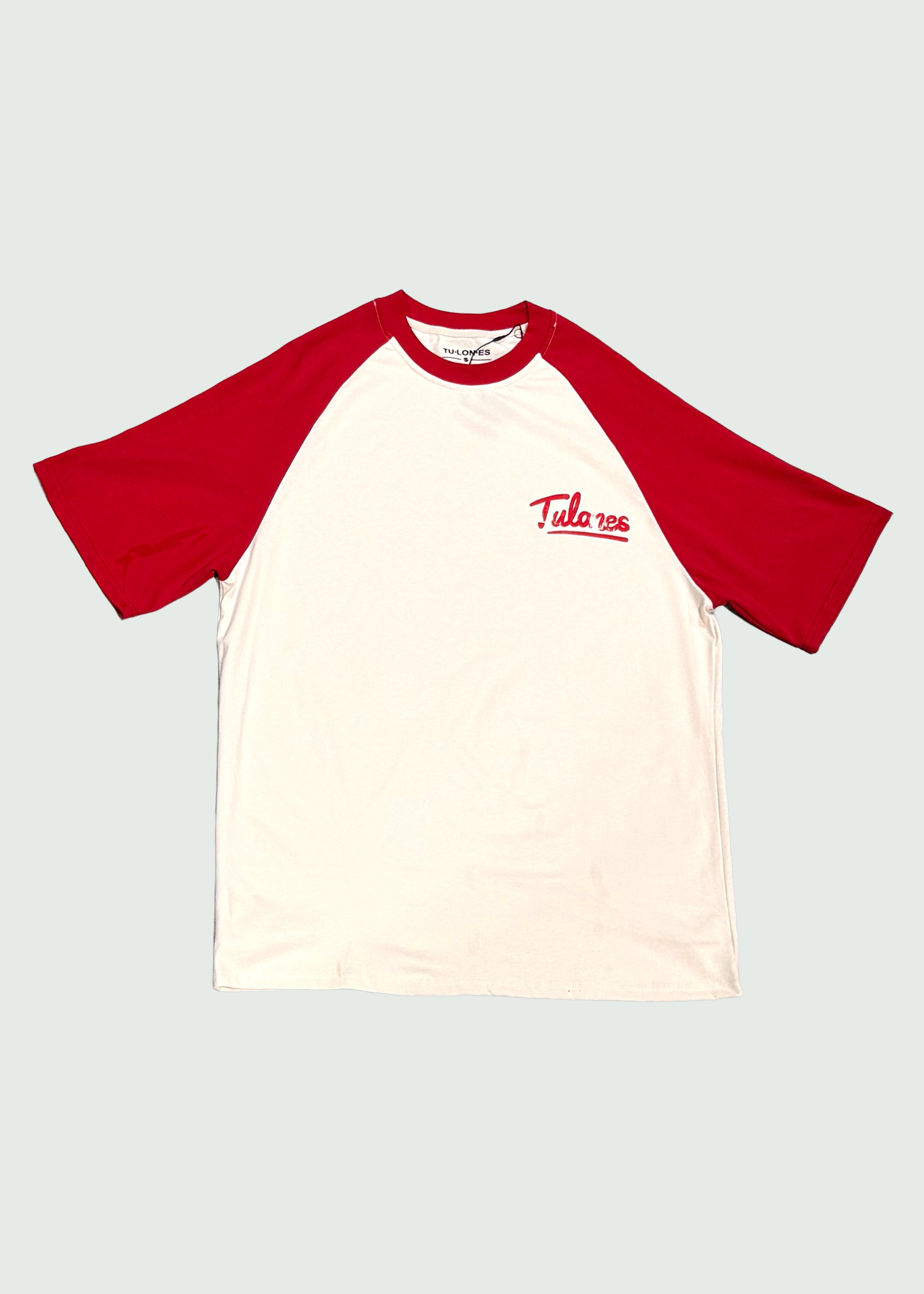 Raglan T-shirt Cream & Red