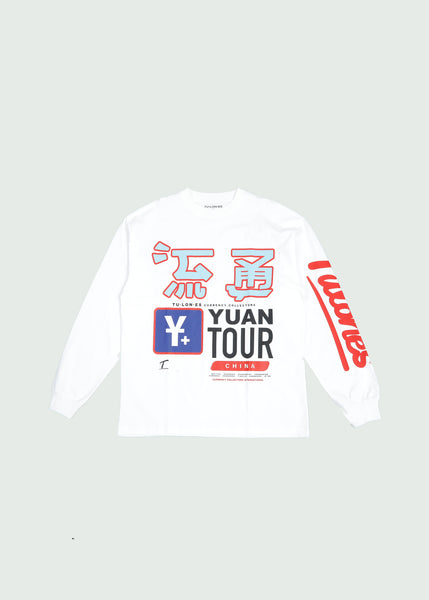Yuan Tour Long-Sleeve T-shirt White/Blue